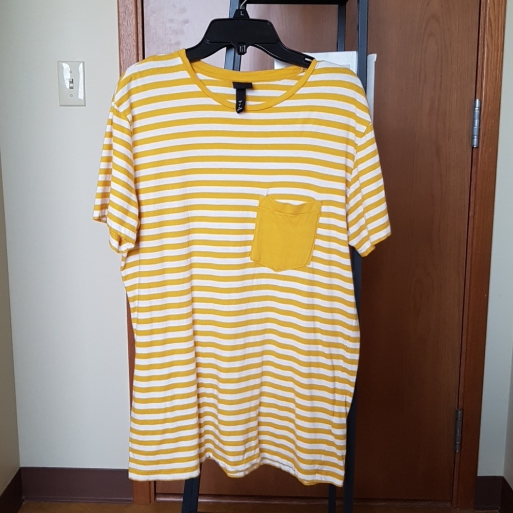 Yellow and white striped T-shirt (H&M)